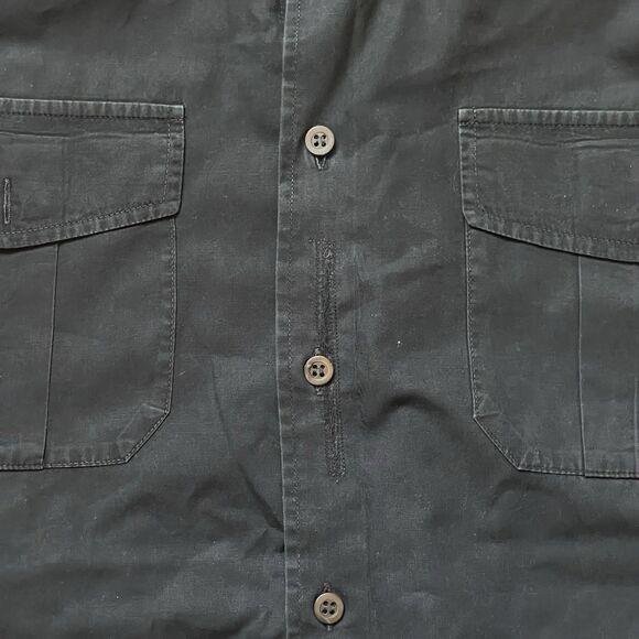 DRIES VAN NOTEN Button Down Shirt Men Size Small 46 Black Cotton Long Sleeve - Picture 7 of 10